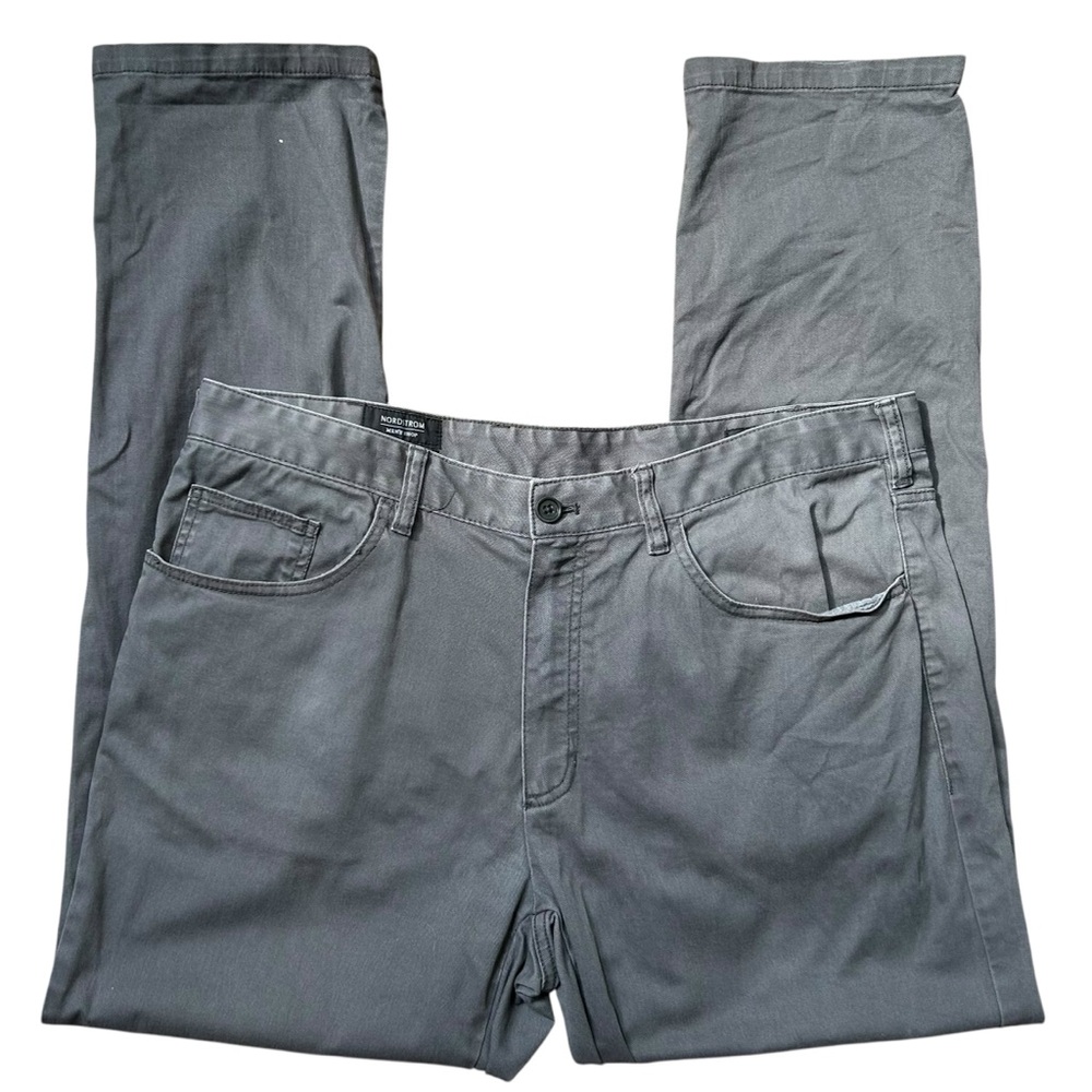 Nordstrom Men's Gray Slim Fit Cotton Pants Size 38"x32"